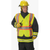 Lakeland Solid Poly ANSI Class 2 Open Sided Vest Hi-Viz Lime/Yellow, Regular (M-2XL), Blank Back Breakaway Shoulders, Velcro Closure