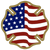 TheFireStore Maltese Cross USA Reflective Flag Decal, 2"
