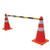 JBC Safety Plastics Retractable Cone Bar, 6 to 10 ft Yellow on Black