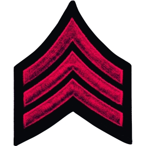 Sergeant Border Sergeant Chevron, 1 pair with Merrowed Edges on Black Border