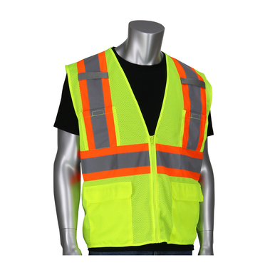 PIP ANSI Type R Class 2 Two-Tone Six Pocket Mesh Vest