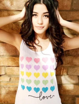 5 ROW RAINBOW HEART TANK (WHITE) 5 ROW RAINBOW HEART TANK (WHITE)