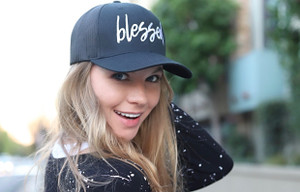 BLESSED EMBROIDERED TRUCKER HAT