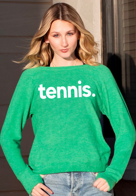 TENNIS.  LIGHTWEIGHT BRUSHED FLEECE PULLOVER TOP (Green)