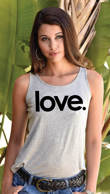 LOVE. TANK with 3 Hearts on back (Grey)