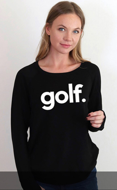 GOLF. LIGHTWEIGHT FLEECE SWEATSHIRT with "EAT, SLEEP, GOLF, REPEAT" on back. (Black)