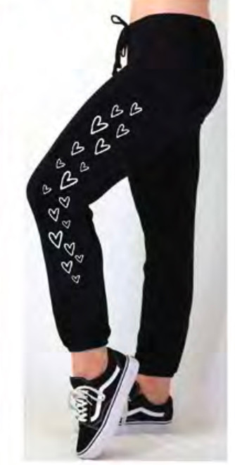 SPLATTERED OPEN HEARTS FLEECE SWEAT PANT (JOGGER) SPLATTERED OPEN HEARTS FLEECE SWEAT PANT (JOGGER)