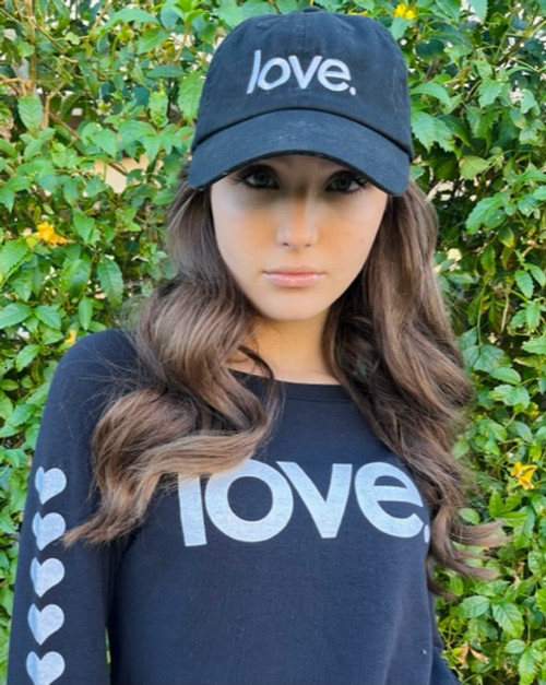 LOVE. EMBROIDERED DAD HAT (Black)