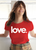 LOVE.  S/S CREW NECK TEE (Red)