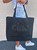 CIAO EMBROIRDERED BLACK CANVAS TOTE (BLK / BLK)