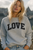 LOVE COLLEGIC EMBROIDERED UNISEX FLEECE PULLOVER TOP (ASH)