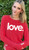 LOVE. LIGHTWEIGHT BRUSHED FLEECE PULLOVER TOP (Red)