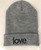 LOVE. EMBROIDERED CUFFED KNIT BEANIE (Grey)