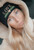 LOVE STRIPE GOLD HEART EMBROIDERED CUFFED KNIT BEANIE  (Black)