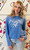 CITY OF ANGELES LA  (LOS ANGELES) LIGHTWEIGHT BRUSHED FLEECE PULLOVER TOP (BLUE)