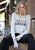 HELLO SUNSHINE LIGHTWEIGHT HACCI RIBBED SWEATER TOP (ASH GREY)