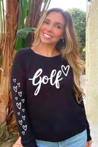 GOLF CURSIVE LIGHTWEIGHT HACCI RIBBED SWEATER TOP