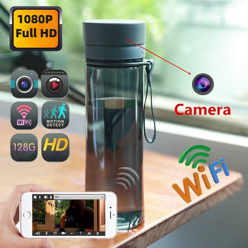 1080P HD Mini Water Cup Camera Wireless P2P Water Bottle Camera with Wifi Supports TF Card Recording