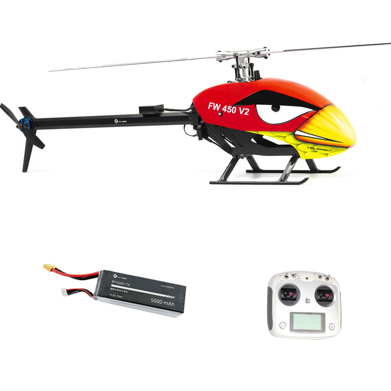 FLY WING FW450L V2.5 6CH FBL 3D Flying GPS Altitude Hold One-key Return RC  Helicopter RTF