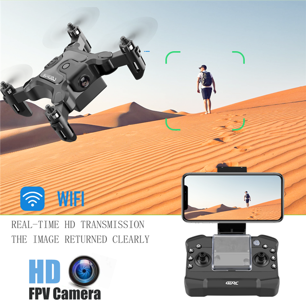 Mini Drone With HD Camera High Hold Mode RC Quadcopter RTF WiFi