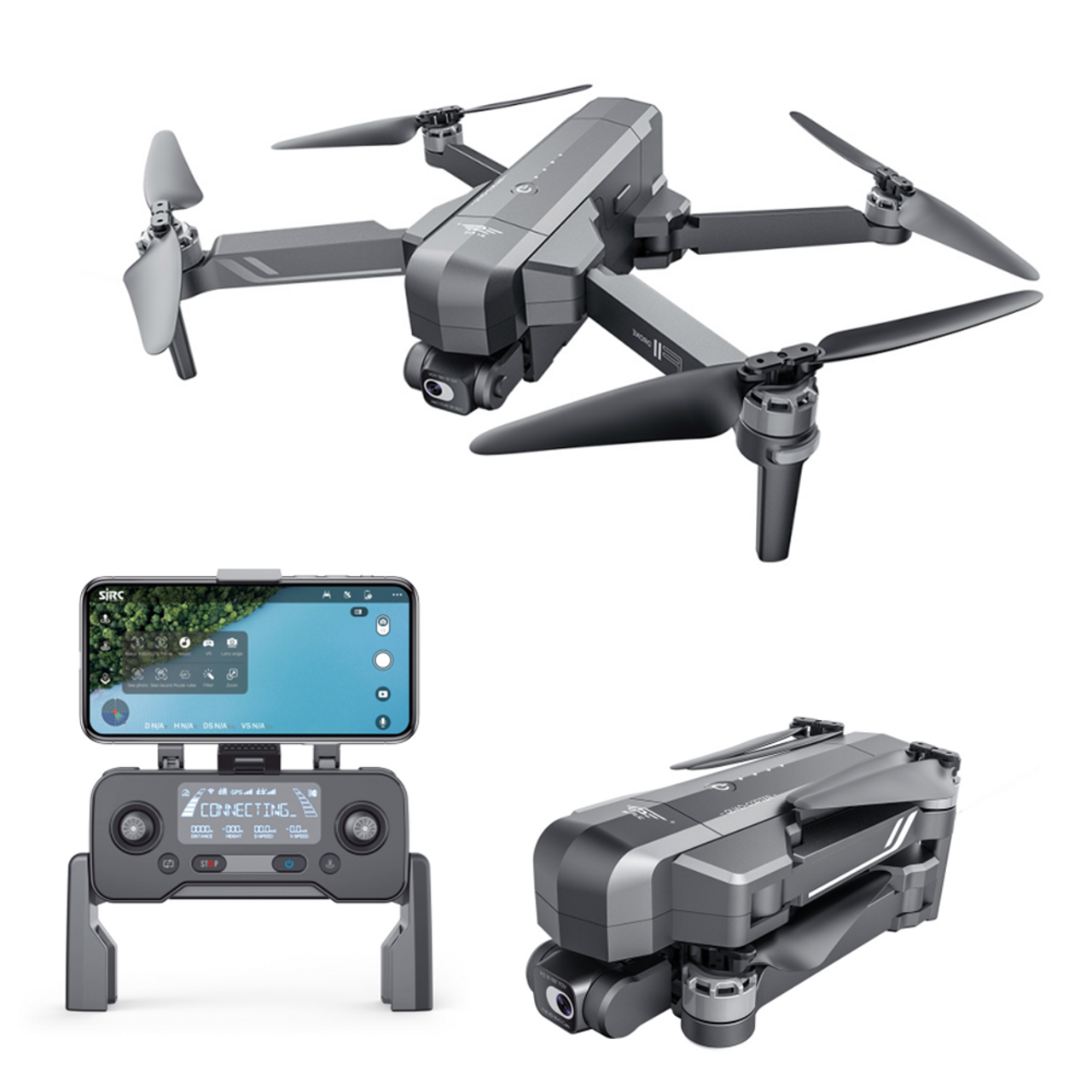 Caméra Drone GPS avec Caméra de Stabilisation d'image Électronique