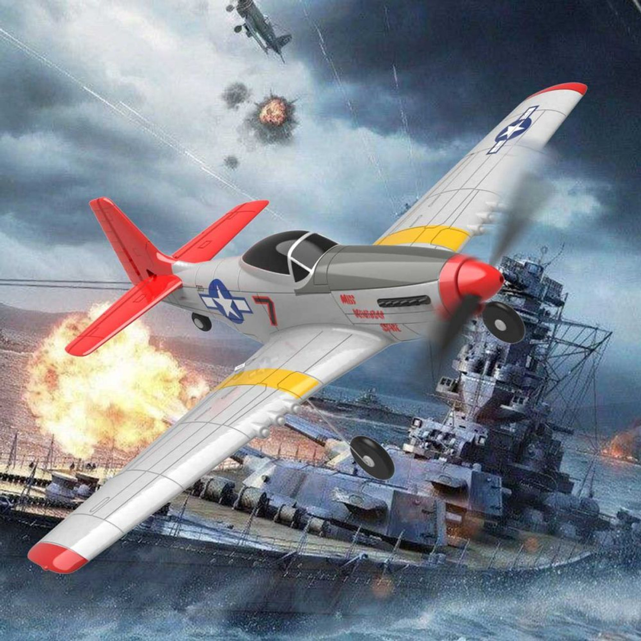 VOLANTEXRC P-51 Mustang 4-Ch Beginner Airplane with Xpilot