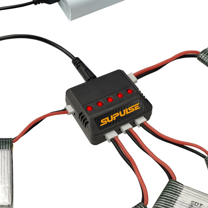 SUPULSE 5-in-1 Lipo Battery Charger 3.7V 1S 1 Cell Micro 5 Ports Compact Charger