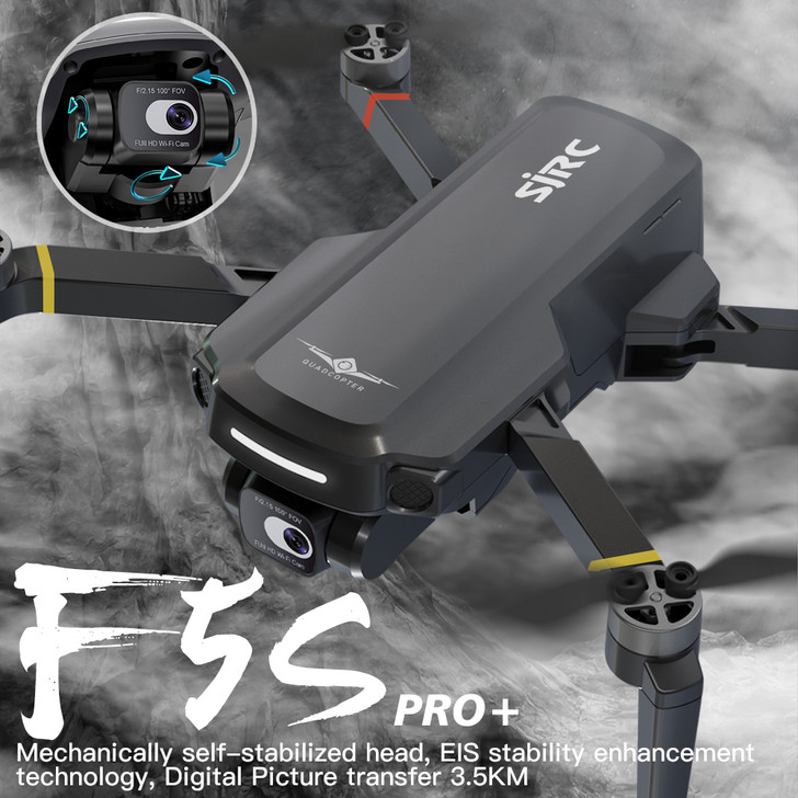 SJRC F5S PRO+ 3.5KM Repeater Digital FPV with 4K EIS HD Camera 2-Axis Mechanical Self-stabilizing Gimbal Brushless Foldable RC Drone Quadcopter