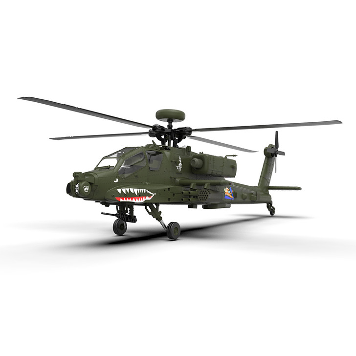 YXZNRC F11 AH-64D Apache 2.4G 6CH 6-Axis Gyro Dual Brushless Motor 1:32 Scale Flybarless RC Helicopter Compatible With Futaba S-FHSS Protocol