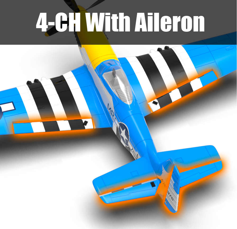 VolantexRC Mini Mustang P-51D V2 EPP 400mm Wingspan 2.4G 4CH