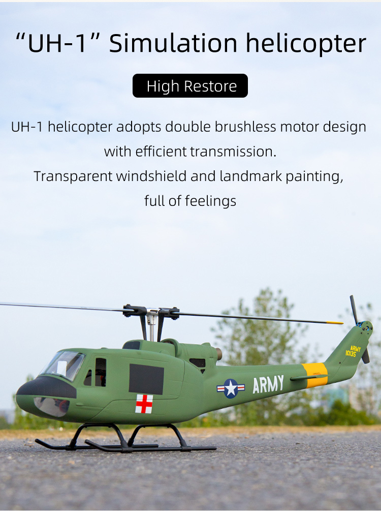 FLY WING Huey V2 UH1 6CH with H1 Flight Control GPS Selfstabilizing