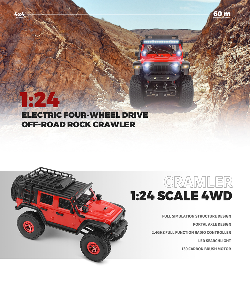 Wltoys 2428 RTR 1/24 2.4G 4WD RC Car Rock Crawler Off-Road