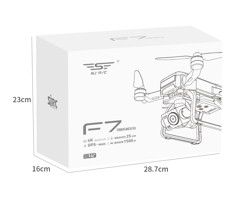 SJRC F7 4K PRO 2.4 G + 5G Bridge FPV GPS avec caméra 4K HD Cardan