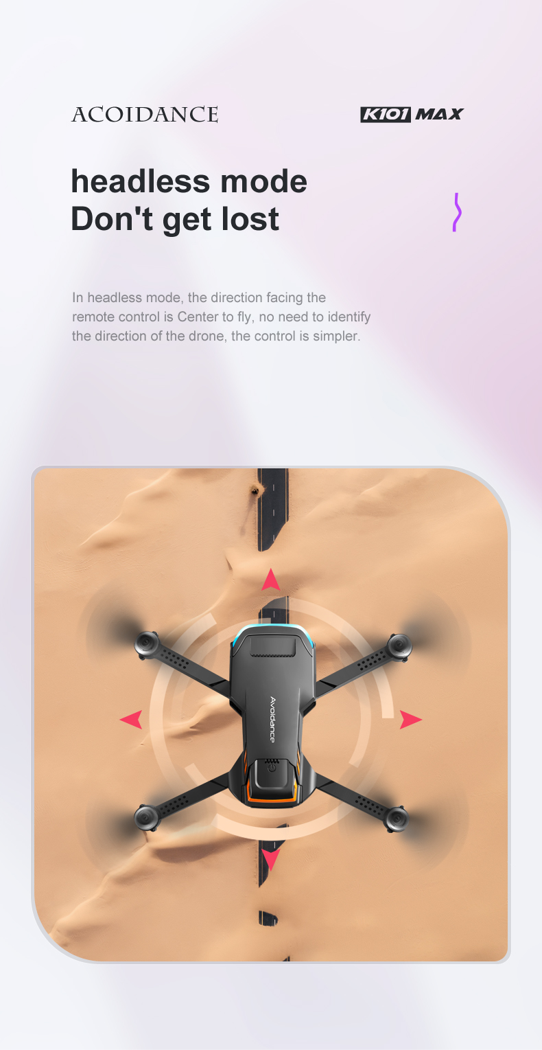 K101 MAX Three-sided Obstacle Avoidance Drone Air Pressure Fixed Height  Remote Control Aircraft Dual Camera Folding Aircraft 