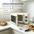 PHS Retro Compact Countertop Microwave Oven, Cream Mechanical Knob Control Small Microwave for Apartment, Dorm, Condo, Even Heating, Easy to Clean