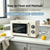 PHS Retro Compact Countertop Microwave Oven, Cream Mechanical Knob Control Small Microwave for Apartment, Dorm, Condo, Even Heating, Easy to Clean