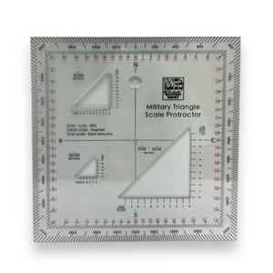 Military Triangle Protractor and Coordinate Grid Reader