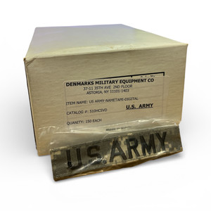 Surplus bulk box of 150 U.S. Army ACU Digital UCP name tapes government contract made in USA