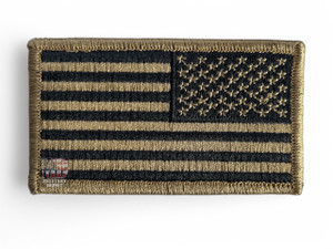 reverse us flag patch coyote brown embroidered hook and loop right facing american flag ocp uniform