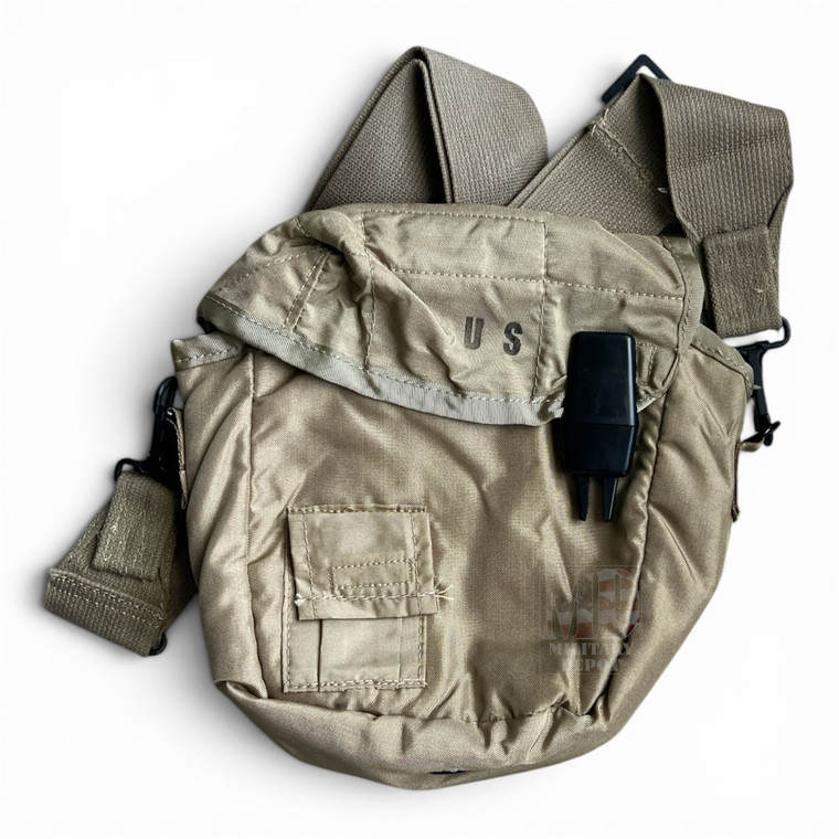Genuine USGI Desert Tan 2 Quart Canteen Pouch with ALICE Clips