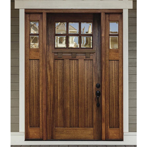 Palermo Craftsman 6 Lite Mahogany Door with Sidelights Palermo Craftsman 6 Lite Mahogany Door with Sidelights
