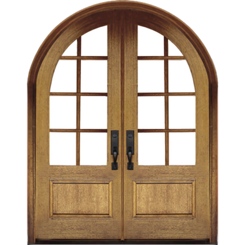 8-Lite True Divided Lite Half-Round Double Entry Door 8-Lite True Divided Lite Half-Round Double Entry Door