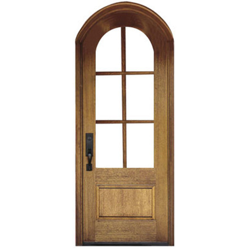 6 Lite True Divided Lite Half-Round Single Entry Door 6 Lite True Divided Lite Half-Round Single Entry Door