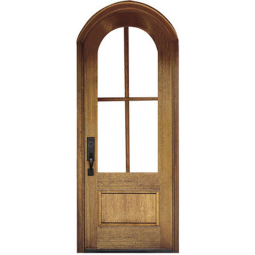 4 Lite True Divided Lite Half-Round Single Entry Door 4 Lite True Divided Lite Half-Round Single Entry Door