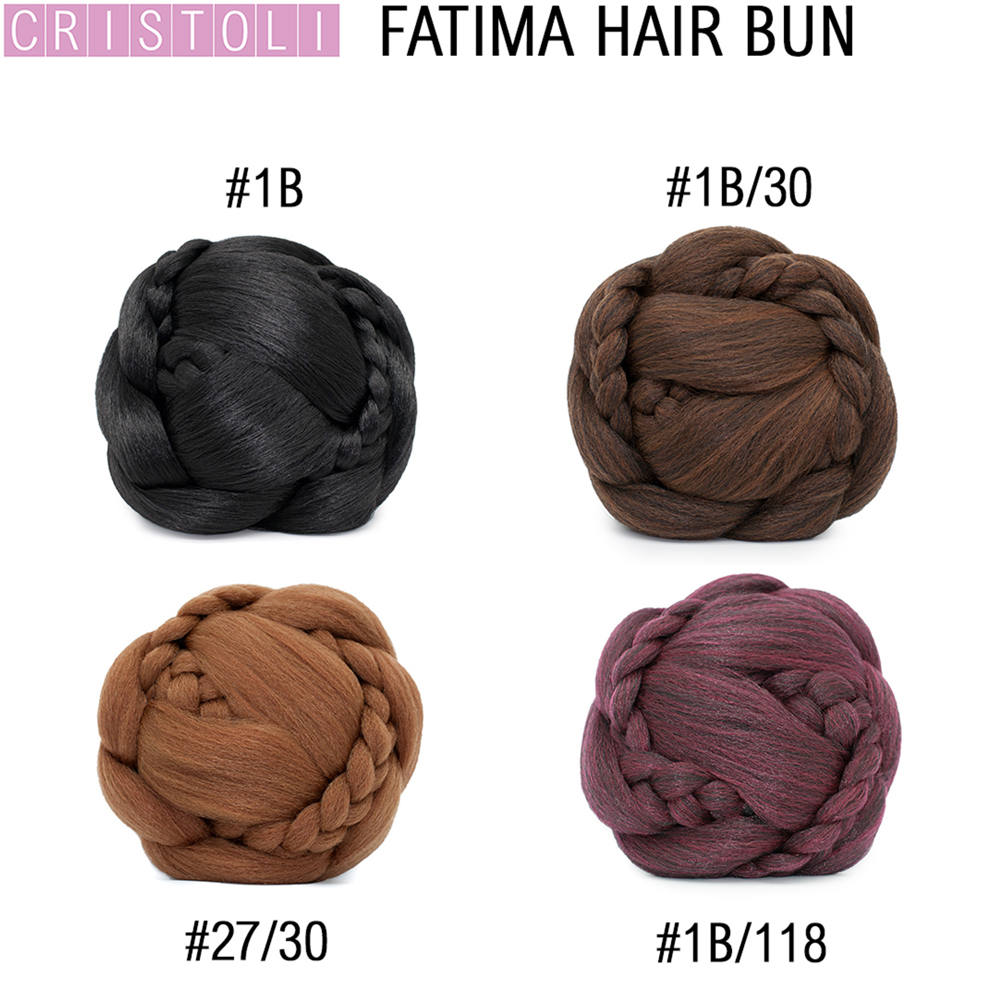Cristoli FATIMA Hair Bun for Black Women Natural Hair Updo Wedding Hairstyles  Color Chart