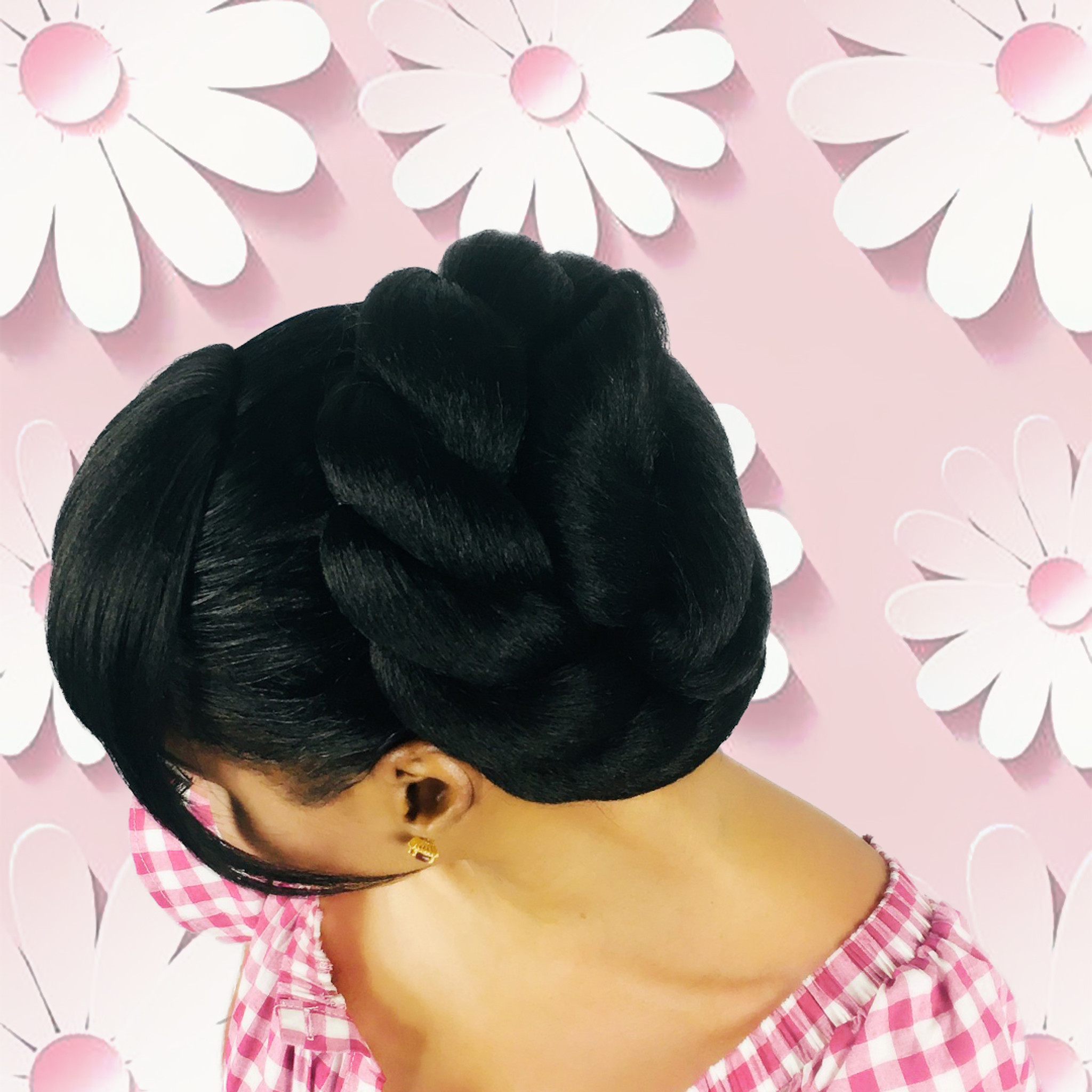 Cristoli SANJAY Big Hair Bun For Black Women Natural Hair Updo Hairstyles Color #1B