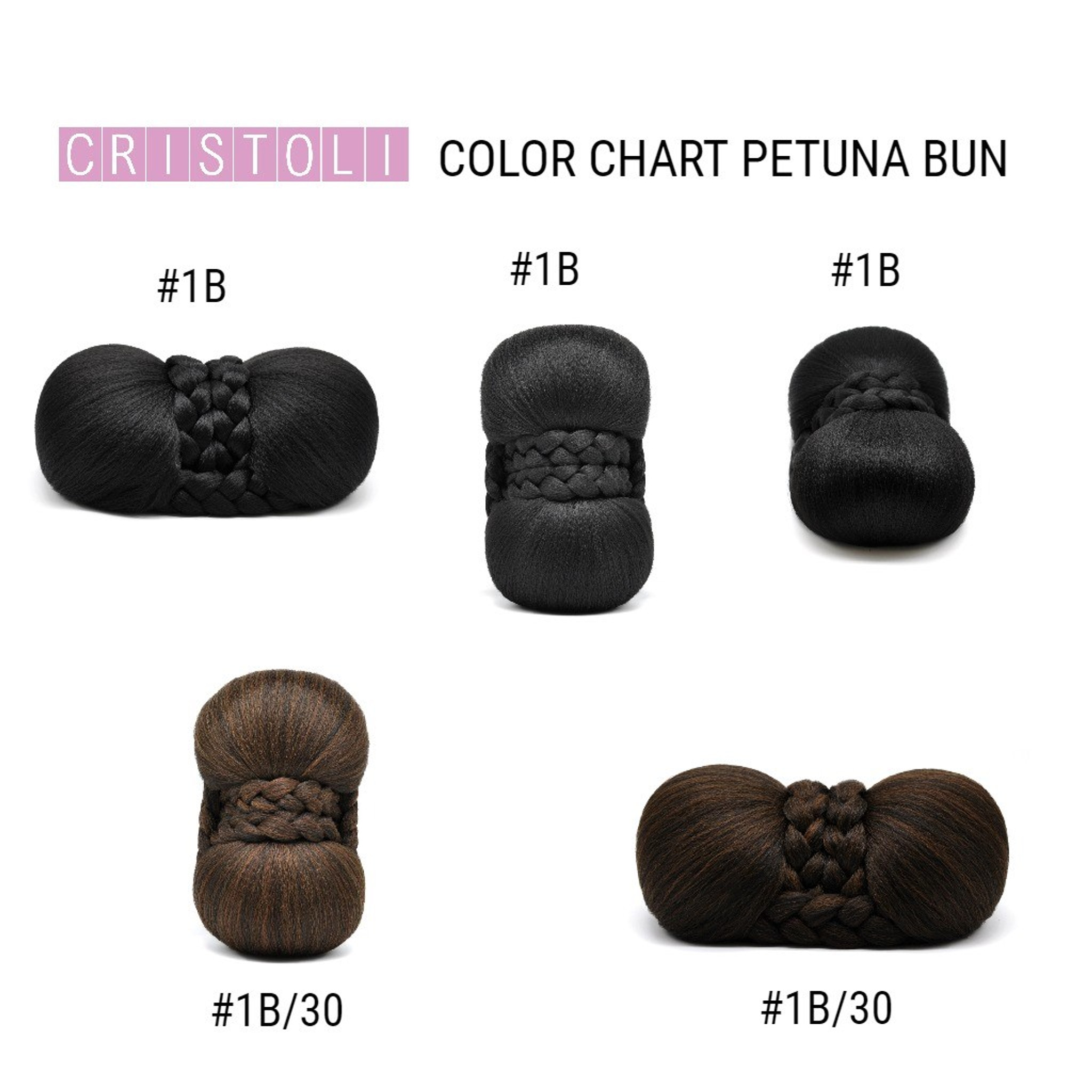 Cristoli Hair Bun PETUNA big bun for Black Women Natural Updo Wedding Hairstyles color chart