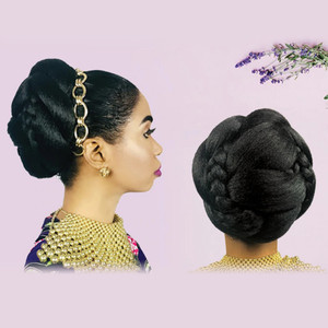Cristoli FATIMA Hair Bun for Black Women Natural Hair Updo Wedding Hairstyles Color #1B