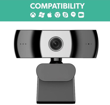 electriQ Full HD 1080p USB Plug & Play cam with Noise Cancelling Mic