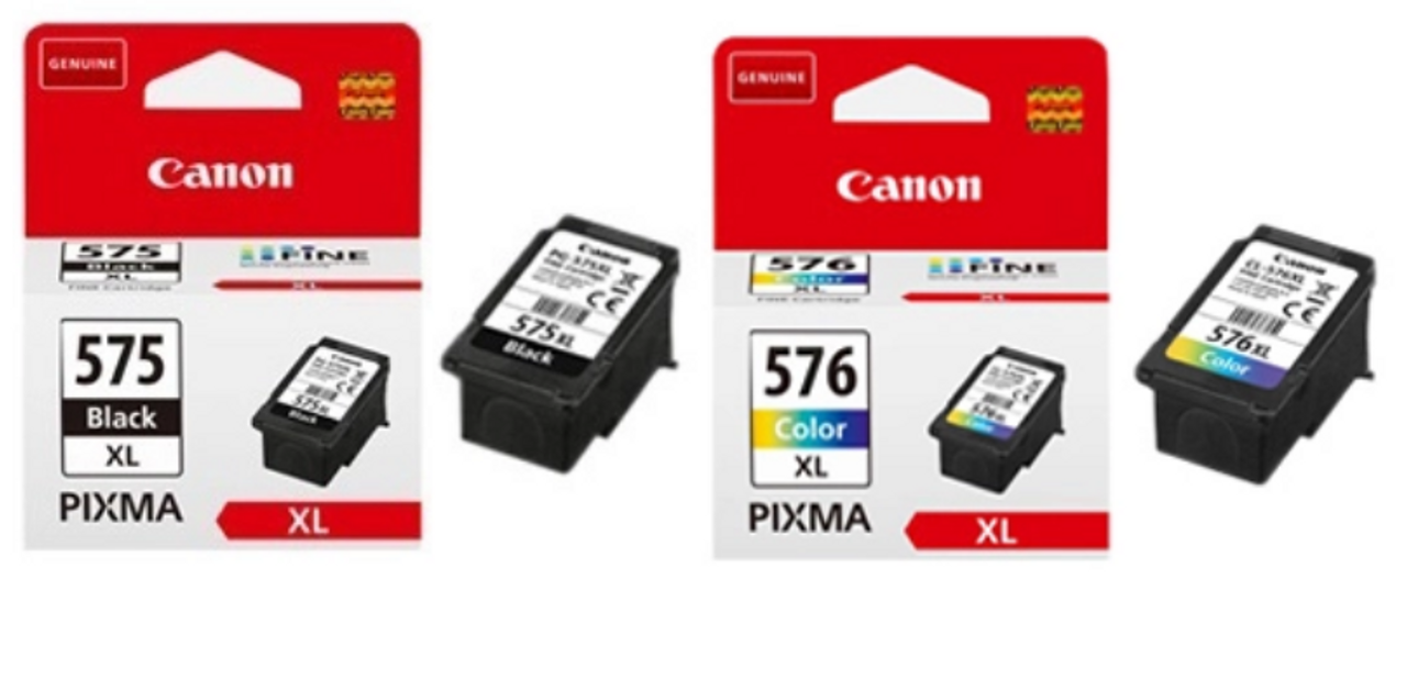 Canon High Capacity Mulitpack Black & Tri-Colour Ink Cartridge PG-575XL  5437C001 CL-576XL 5441C001 - Morgan Computers